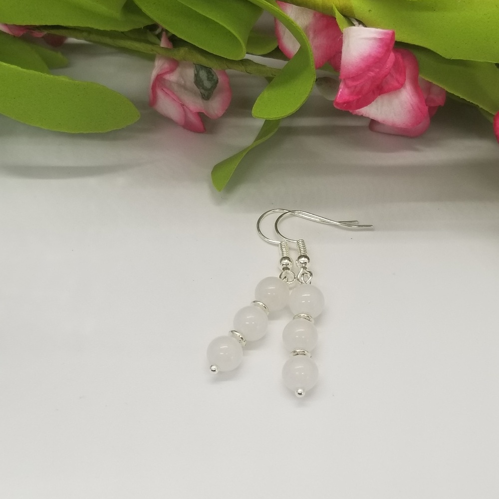 Moonstone & Silver Dangle Earrings - image 1